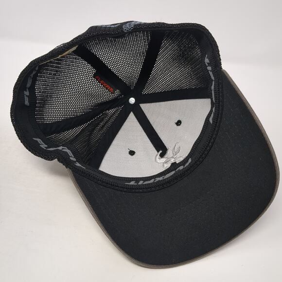 Browning Fitted Trucker Hat Gray XL Embroidered Logo Flexfit Colorblock - Picture 7 of 9